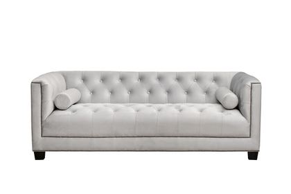 Диван треxместный Garda Decor Sanremo велюровый светло-серый