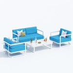 Лаунж зона Ideal Patio СИЛЕНА голубая - белый каркас