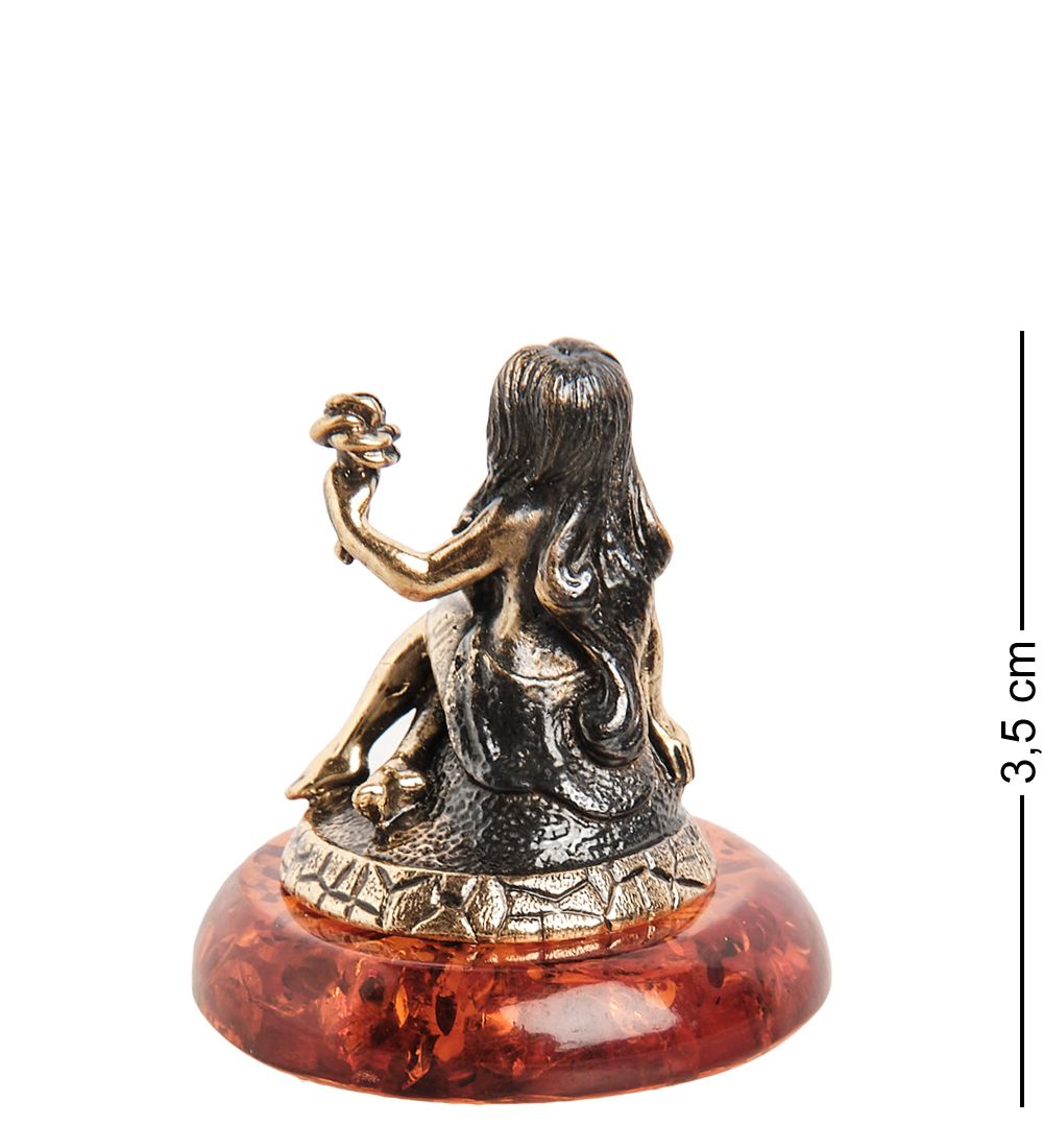 AM- 989 Фигурка «Знак зодиака - Дева» (латунь, янтарь)