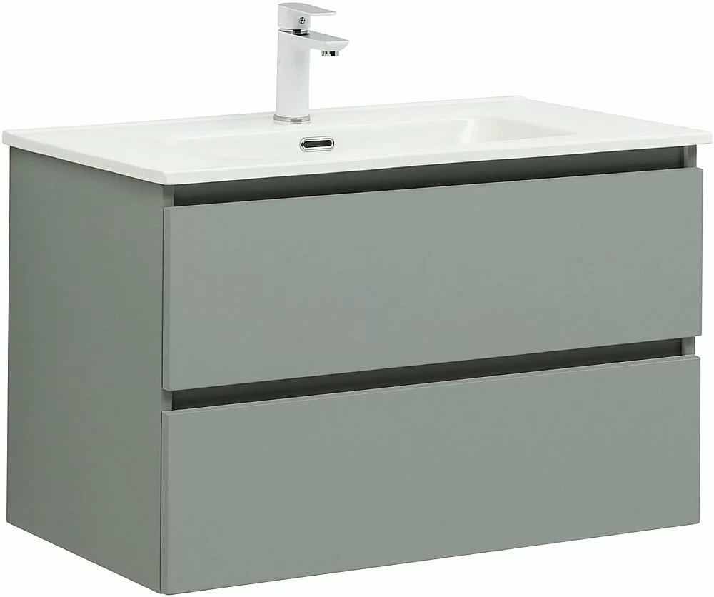 Тумба с раковиной Aquanet Вега 2.0 337961/330431 80 мисти грин