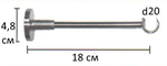 Кронштейн Ост для кованого карниза d 20 однорядный, цвет хром