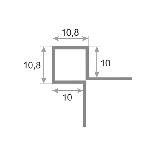 Профиль из нержавеющей стали SB020-10H глянец 2700 мм