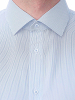 Сорочка мужская VESTER короткий рукав, тонкая синяя полоска, бамбуковое волокно 72915 05