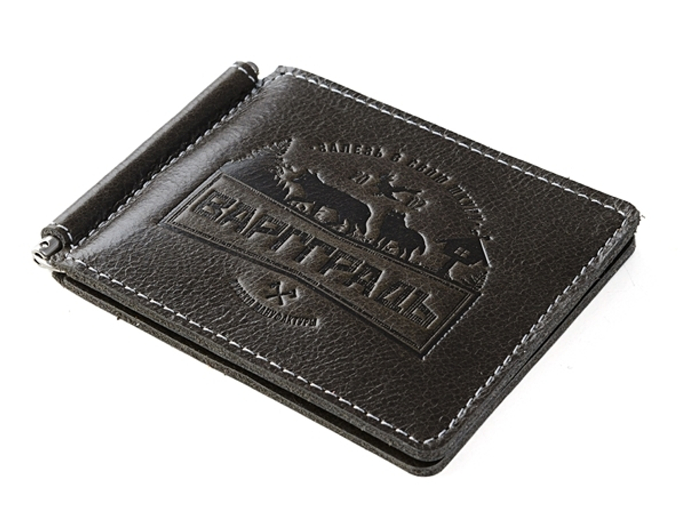 Зажим для денег Варгградъ оливковый "Залезь в свою шкуру"