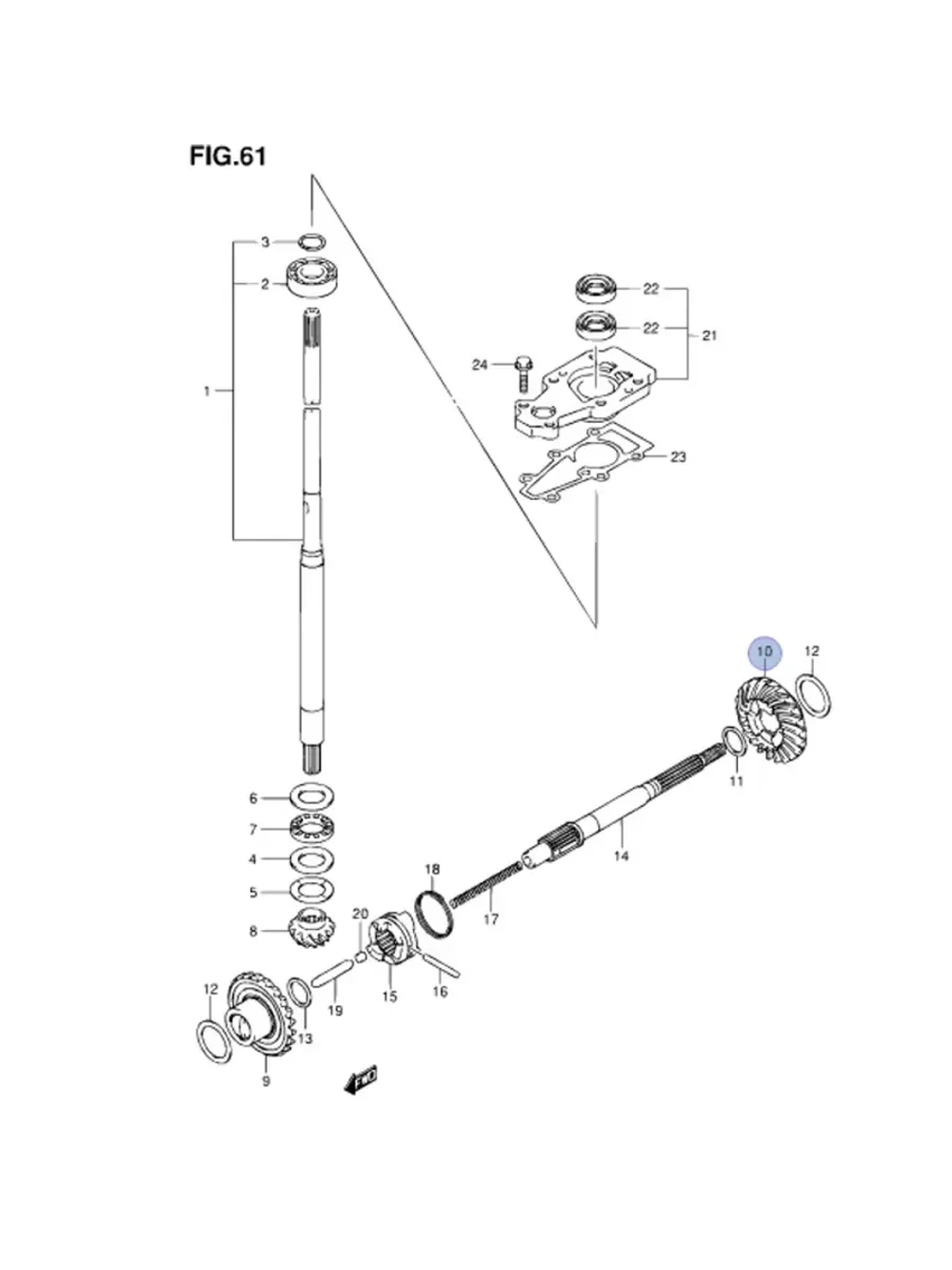 Шестерня реверса DF8-DF20