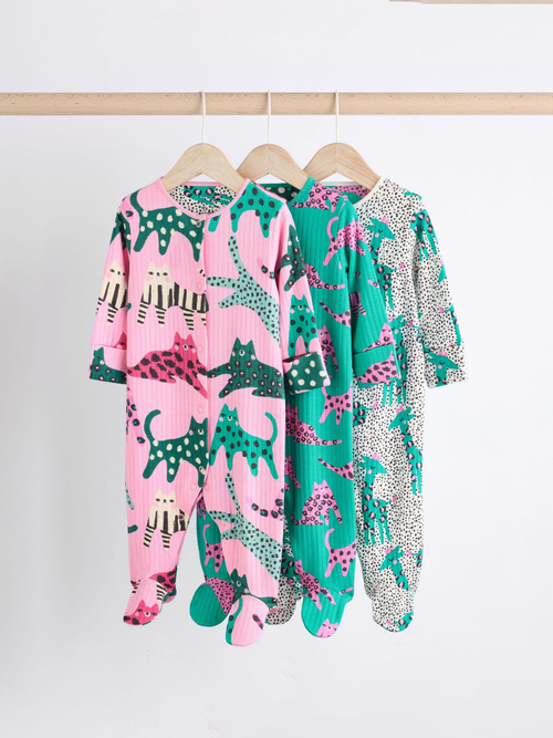 Комбинезон / Cлип для малышей Next B76-747, 3 шт., Розовый, Зеленый