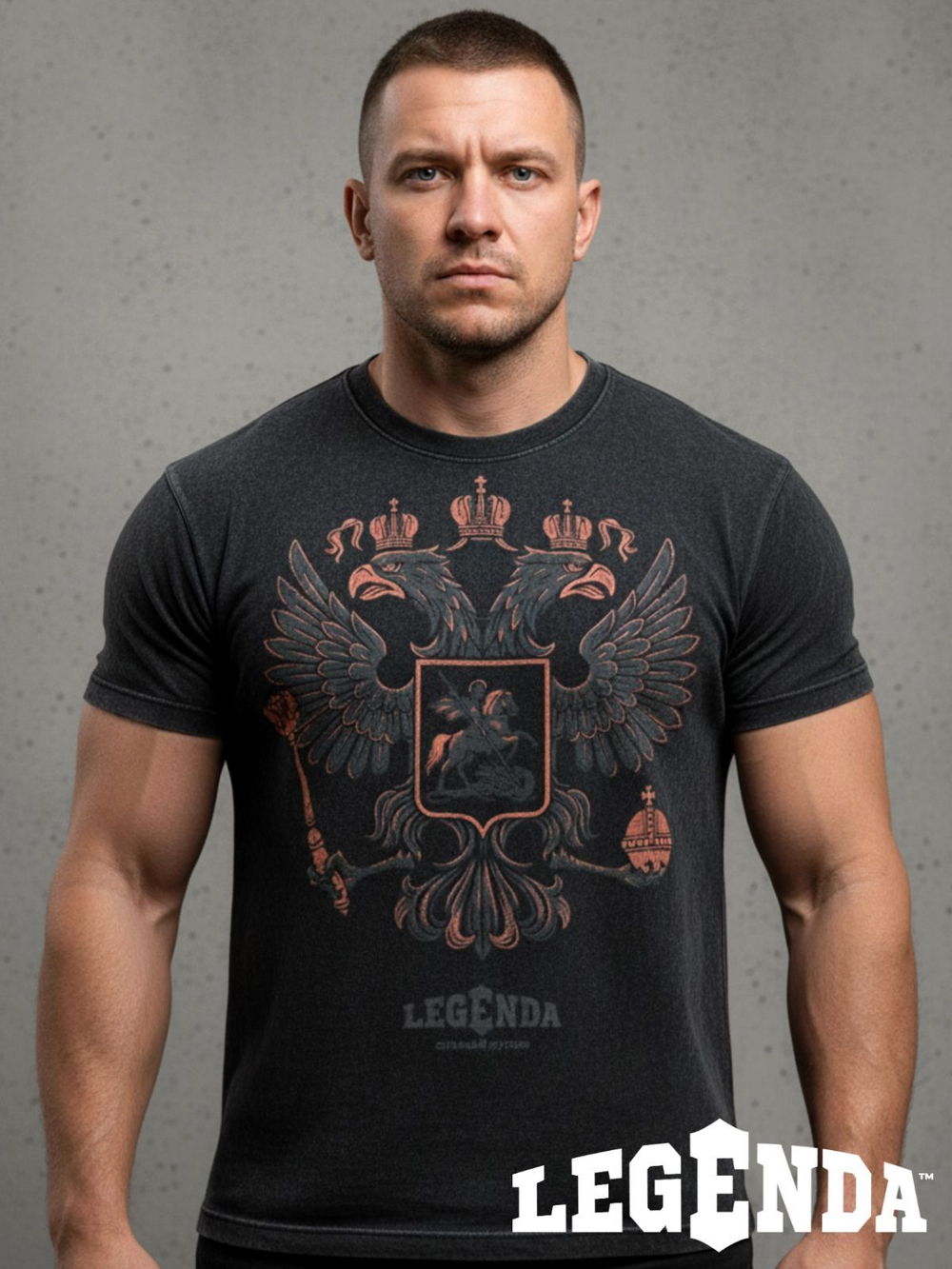 Футболка оверсайз LEGENDA Герб черная