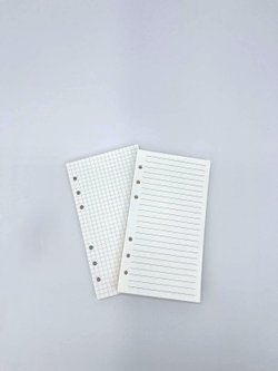 Запасные блоки А6 для блокнота на кольцах 90листов (клетка+линейка)