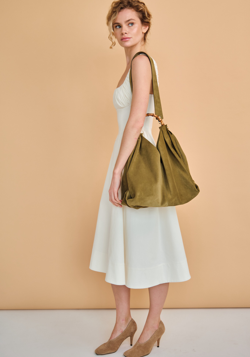 Замшевая сумка Bamboo DBR 30990 белый мох