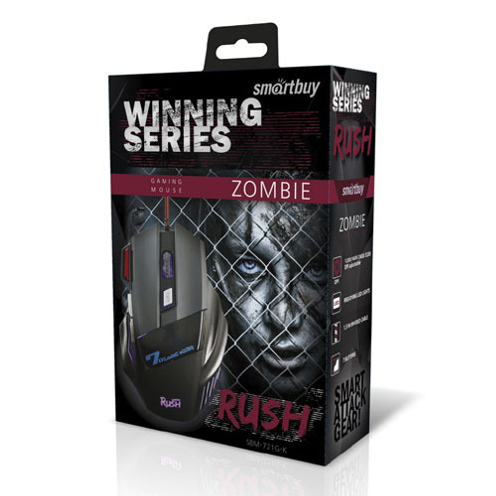 Мышь игровая проводная SmartBuy RUSH Zombie черный (SBM-721G-K)