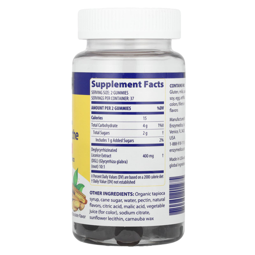 Enzymedica, DGL Stomach Soothe Gummies, немецкий шоколад, 74 жевательные мармеладки (200 мг в каждой жевательной таблетке)