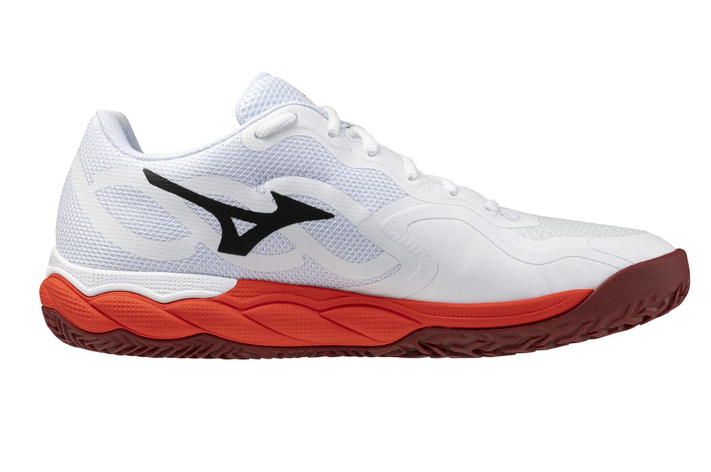 Мужские кроссовки теннисные Mizuno Wave Enforce Court CC - fiery red/white/sun-dried tomato