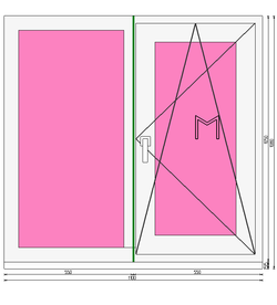 Пластиковое окно 1050 х 1100 ТермА Эко + Москитная сетка