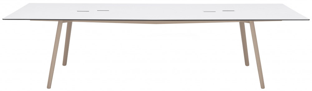 Стол ламинированный с каналом для протяжки проводов Scab Design Squid OF, тортора, белый