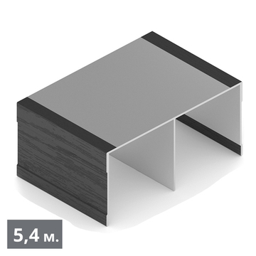 ЭКО Направляющая верхняя двухполозная (5,40 м) черный велюр (ПВХ) (AE0492) Aristo (Out)