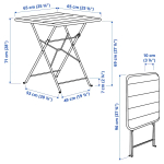 SUNDSÖ Стол и 2 складных стула для сада ярко-красный/ярко-красный Kuddarna светло-серо-бежевый ИКЕА