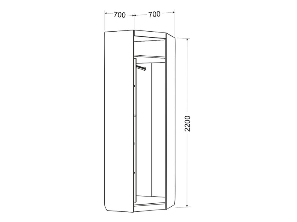 Шкаф угловой "Ева 2" М-4 (туя светлая/туя темная), ЛДСП, Комфорт-S, г. Ижевск