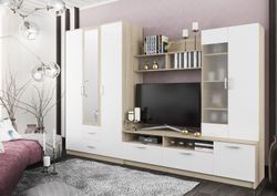 Гостиная "Софи" № 1 (дуб сонома\белый глянец)