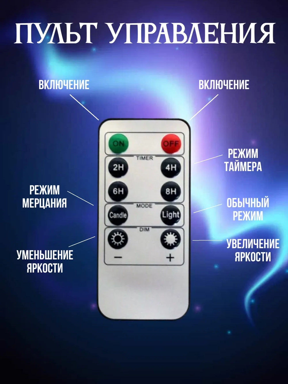 свечи светодиодные столовые набор 6 штук мерцающие