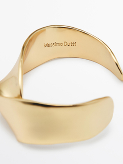 Massimo Dutti Широкий рельефный браслет, золотистый