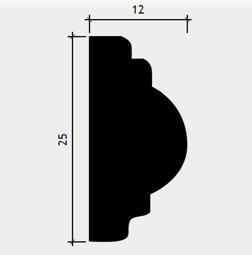 Европласт. МОЛДИНГ ГИБКИЙ 1.51.322 (25*12*2000мм). Гибкий полиуретан.
