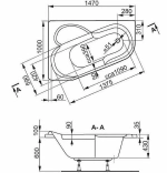 Ванна акриловая Vagnerplast Selena 147x100
