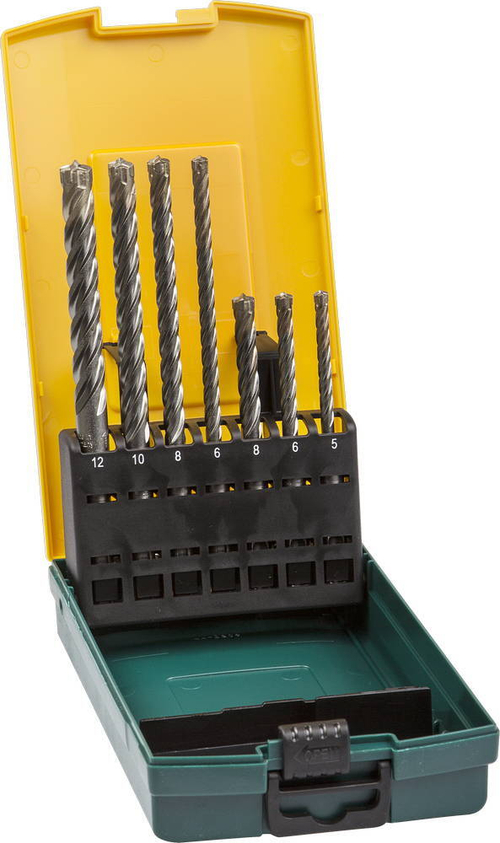 KRAFTOOL Набор буров SDS-plus 7 шт: 5 х 110, 6 х 110, 8 х 110, 6 х 160, 8 х 160, 10 х 160, 12 х 160 мм, INDUSTRIE QUALITAT