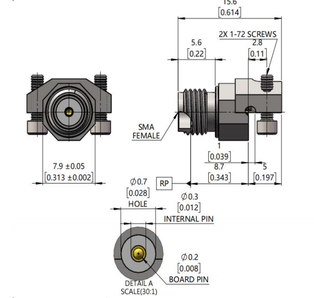 LT-SMA-DEL06, SMA End Launch, Краевой коннектор, 26.5 ГГц