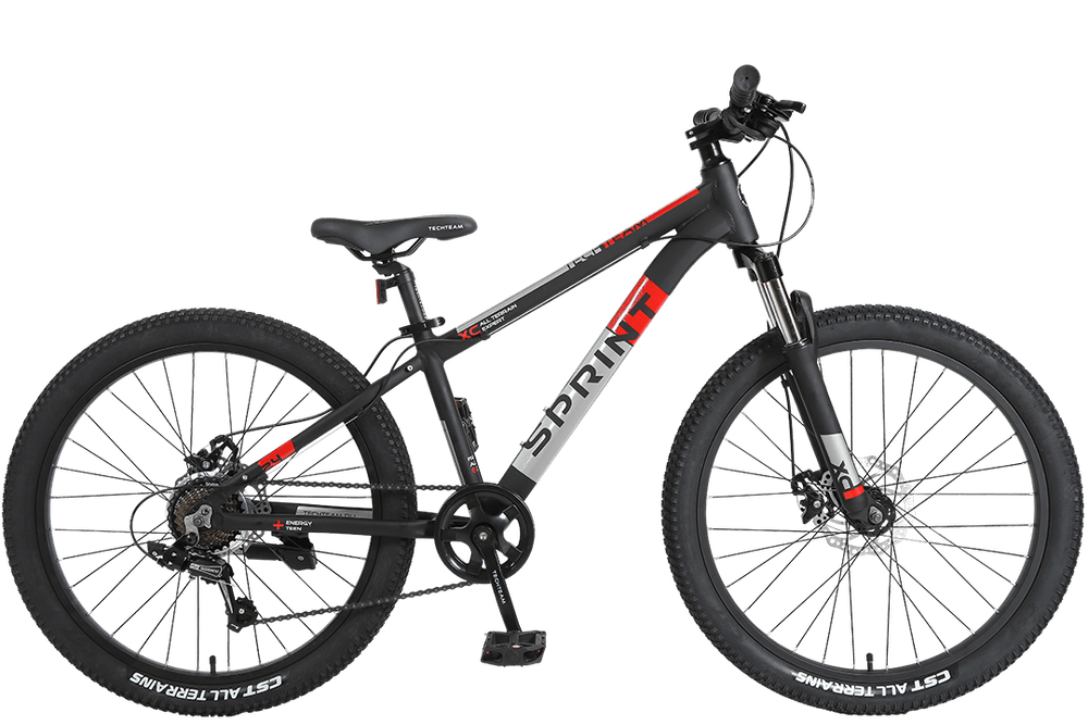 Велосипед TechTeam Sprint 24"х13" черно-красный 2023
