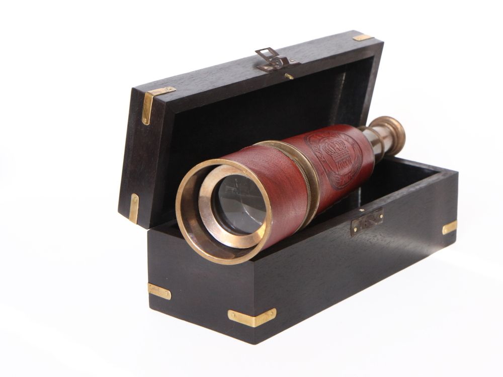 Nautical Подзорная труба в деревянном футляре