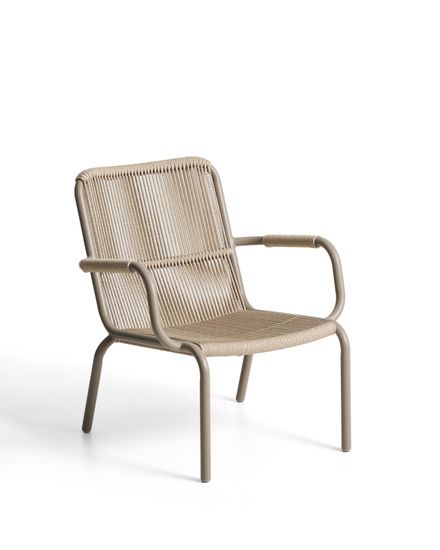 Улчное кресло Salis из алюминия цвета экрю и веревки