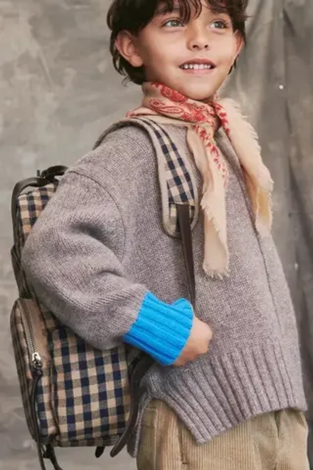 ZARA РЮКЗАК В КЛЕТКУ, ПЕСОЧНЫЙ