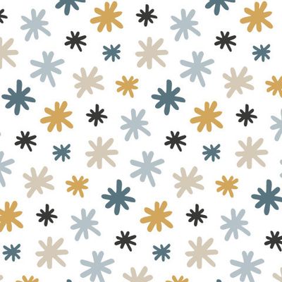Buy baby fabric hand drawn winter snowflakes scandinavian style