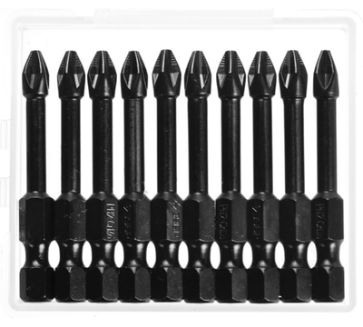 ЗУБР PH2, 10 шт, 50 мм, ударные биты, Профессионал (26021-2-50-S10)