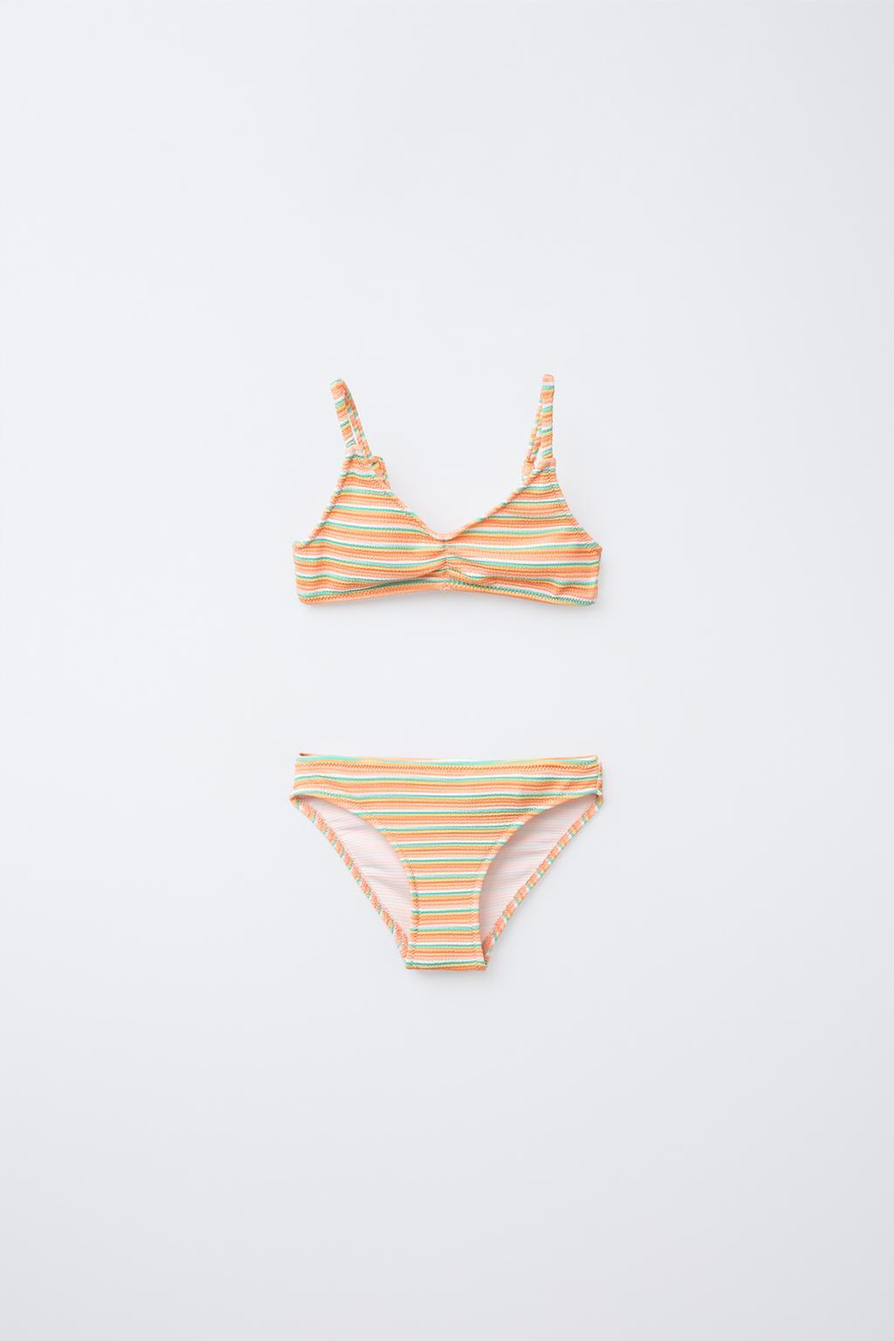 ZARA КОМПЛЕКТ БИКИНИ В РАЗНОЦВЕТНУЮ ПОЛОСКУ, РАЗНОЦВЕТНЫЙ