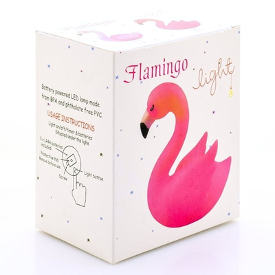 Ночник Фломинго 14см 4 цвета микс кор
