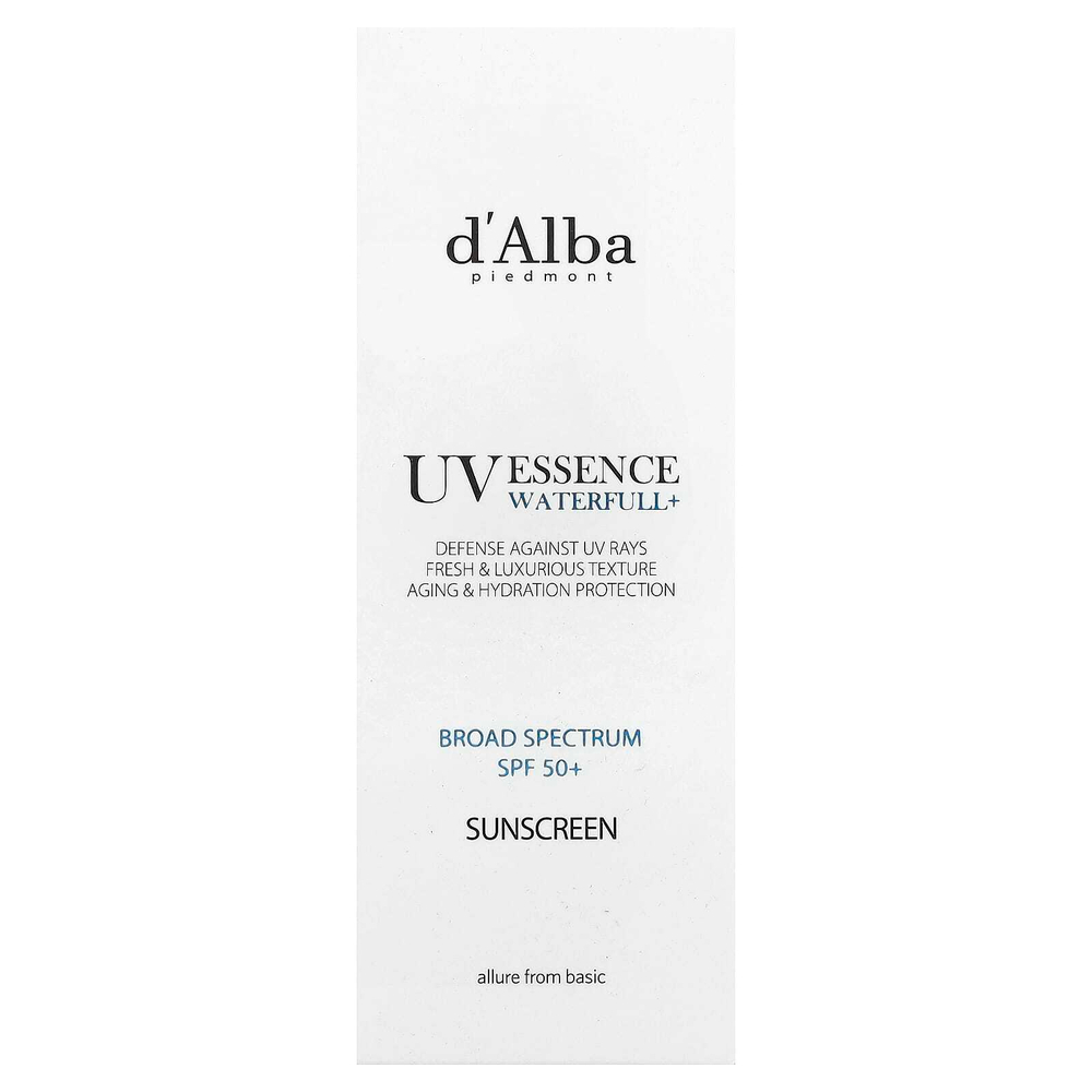 d'Alba, UV Essence Waterfull + Sunscreen, SPF 50+, 50 мл (1,69 жидк. Унции)