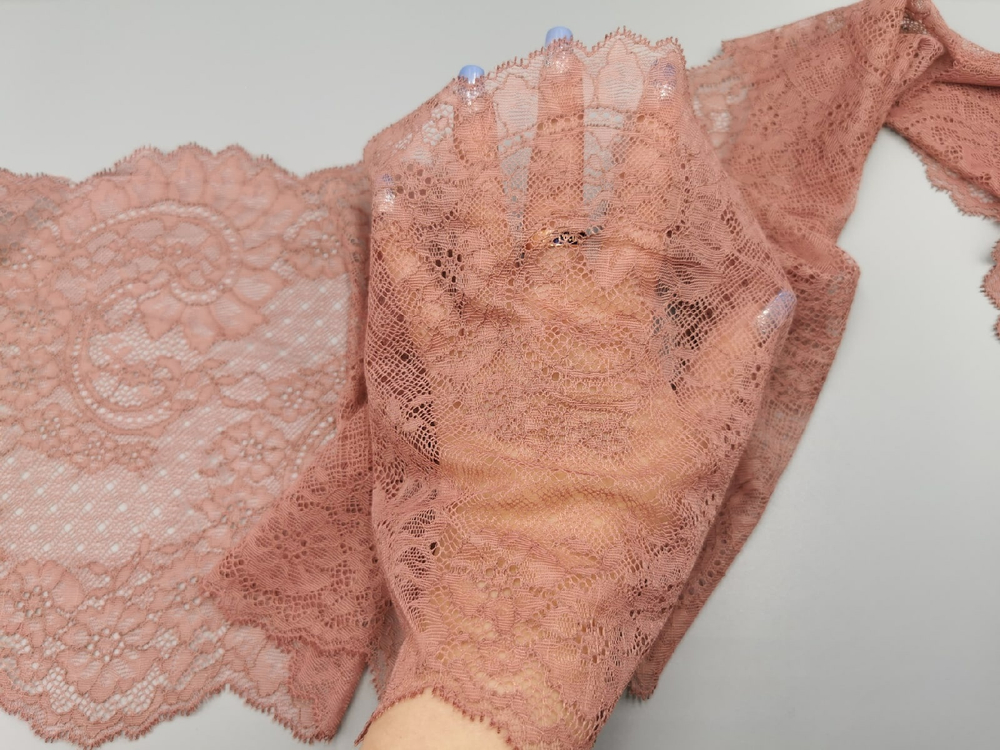 Эластичное кружево, 22см, камелия (Арт: EK-2761), м