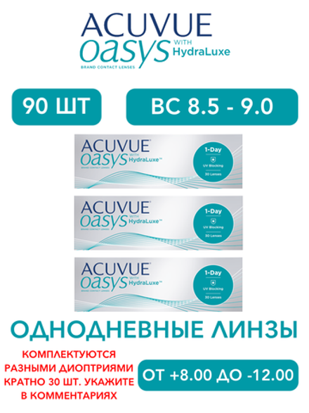 Однодневные контактные линзы Acuvue Oasys 1-Day (комплект 90 линз)