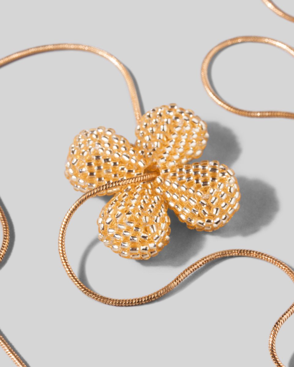 Подвеска Beaded Flower Golden