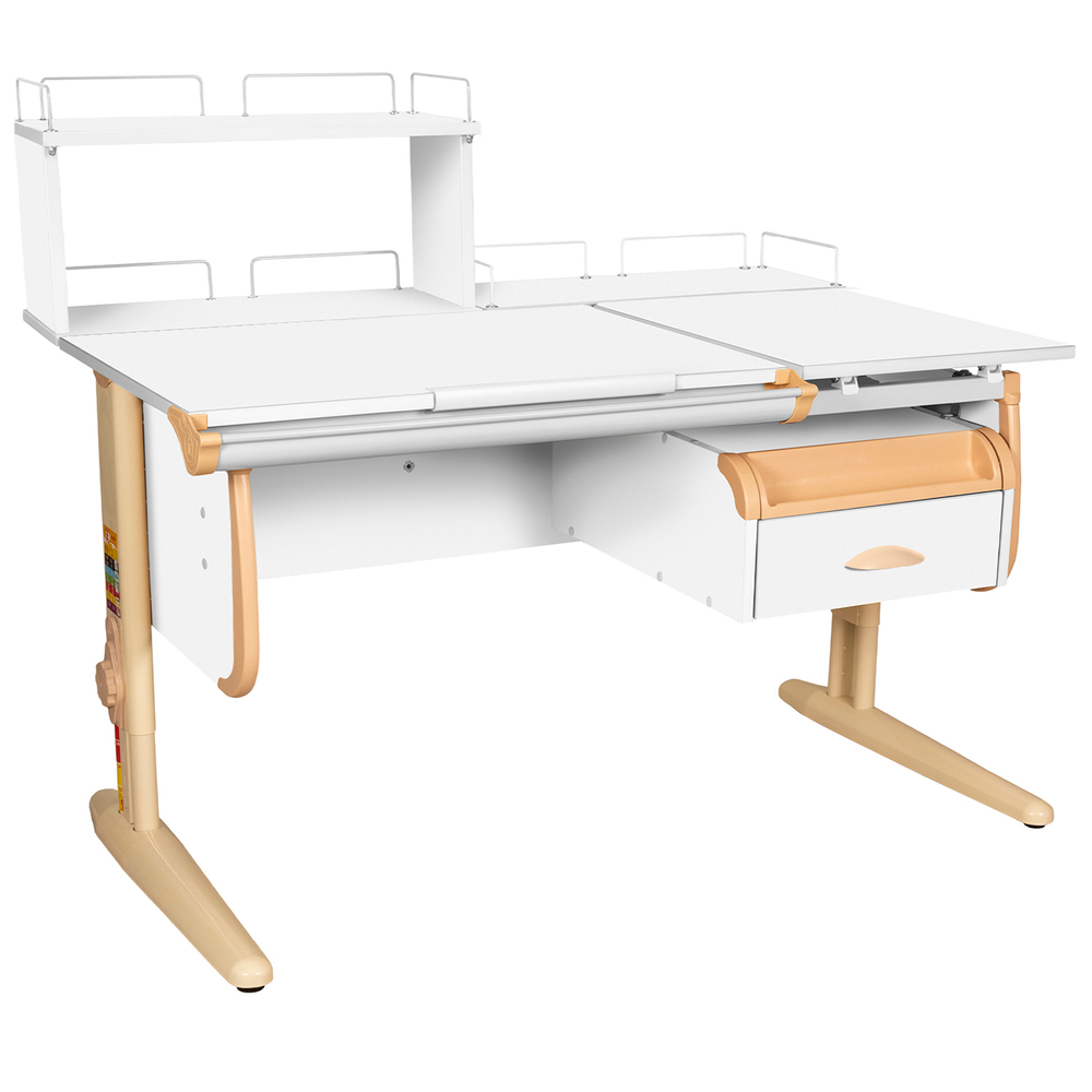 Растущая парта СУТ 25 с задними полками СУТ.15.210 и СУТ.15.240 и навесной тумбой (1200×880 мм)