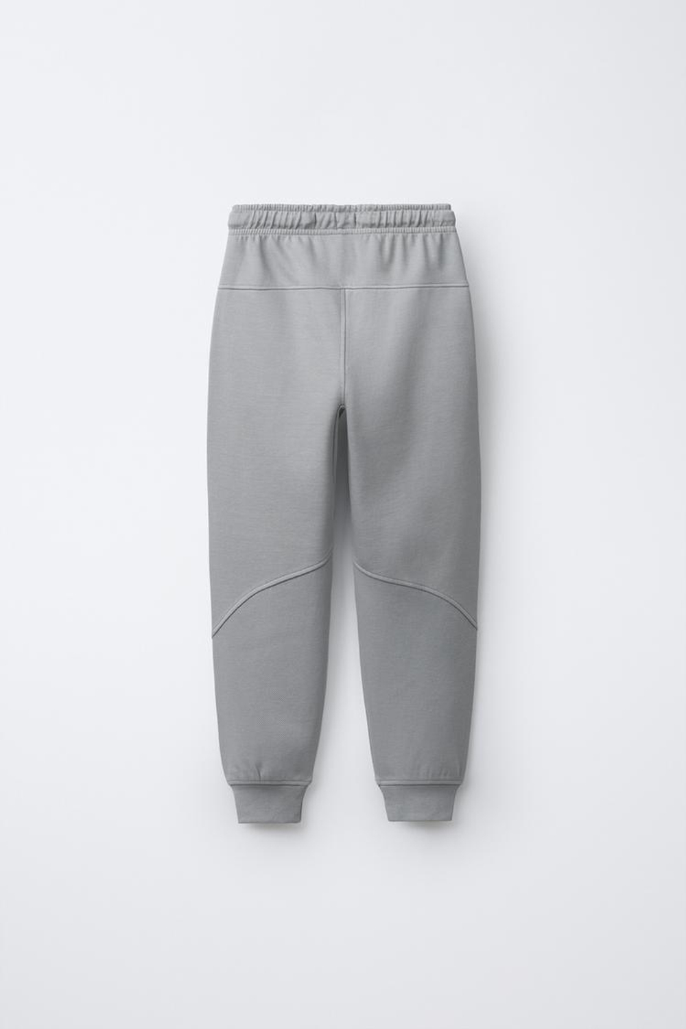 ZARA БРЮКИ ИЗ КОМБИНИРОВАННОГО ФУТЕРА И ПИКЕ, ЖЕМЧУЖНО-СЕРЫЙ