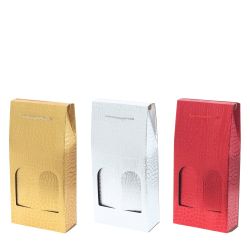 GAEM Пакет подарочный для бутылок (бумага 230г/м2, блок микс 12шт), L18 W8 H38 см, 3в.