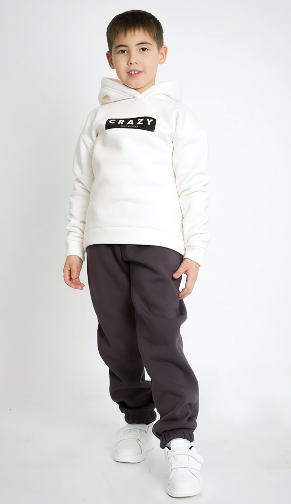 Брюки для мальчиков футер "Даймон-4" KIP-ШТ-16/4 р.134 коричневый (Ивашка)