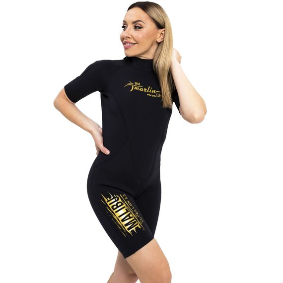 Гидрокостюм женский Marlin Malibu Ultra Shorty Lady 2,5 мм черно-золотой