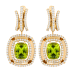 Серьги с Хризолитами и Бриллиантами, E0060-0/8