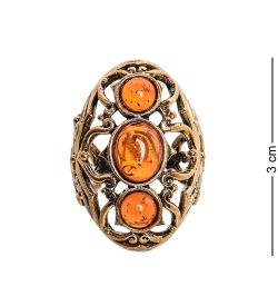 AM-2438 Кольцо «Екатерина» (латунь, янтарь)