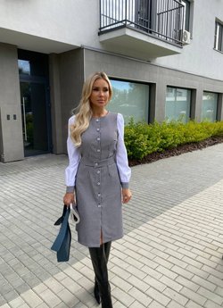 Платье-футляр гусиная лапка из костюмной вискозы