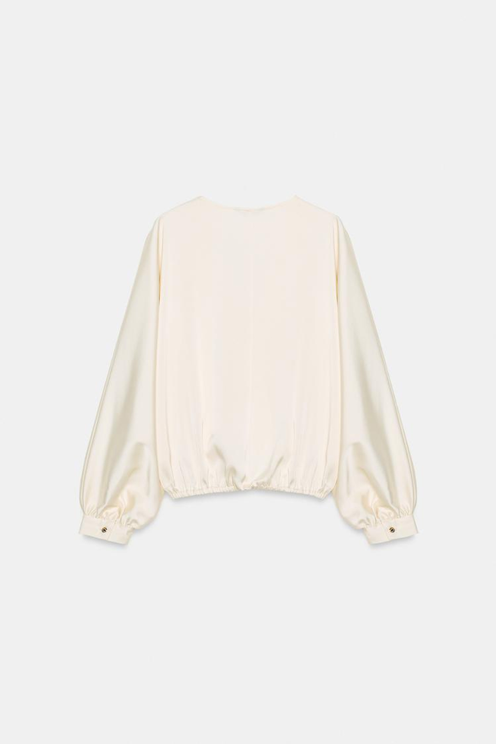 ZARA АТЛАСНАЯ БЛУЗА НА ЗАПÁХЕ, ЭКРЮ