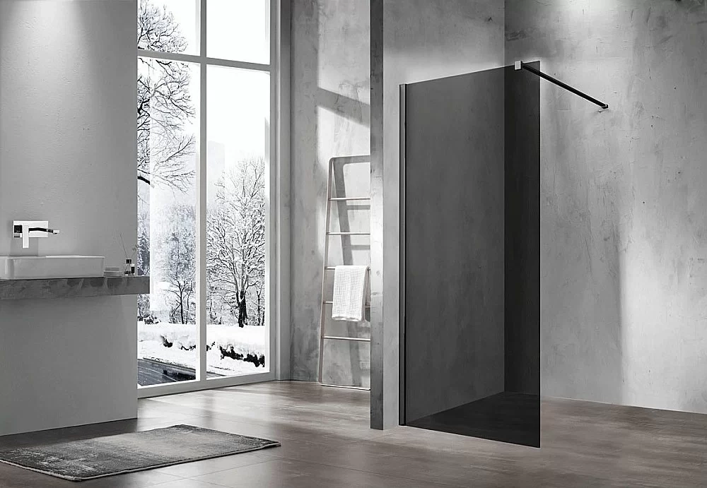 Душевое ограждение Vincea Walk-In 110 VSW-1H110CGB стекло тонированное/профиль черный